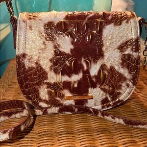 Brahmin Sonny Saddlebag in Cow Print NWOT